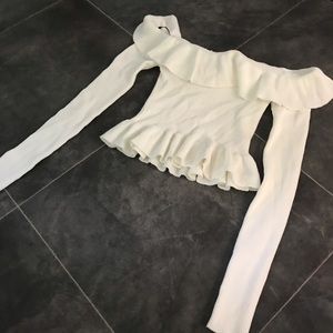 Long sleeve off the shoulder shirt